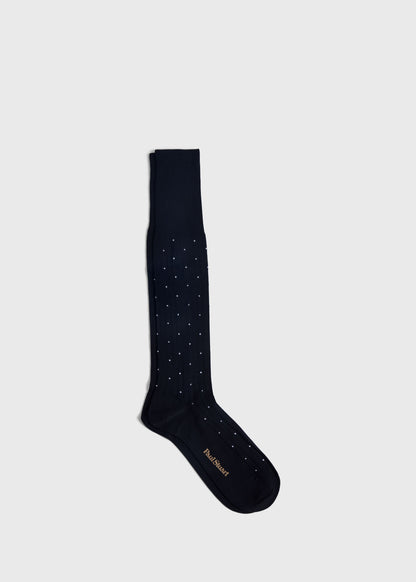 Paul Stuart Top Pick | Ribbed Cotton Dot Dress Sock