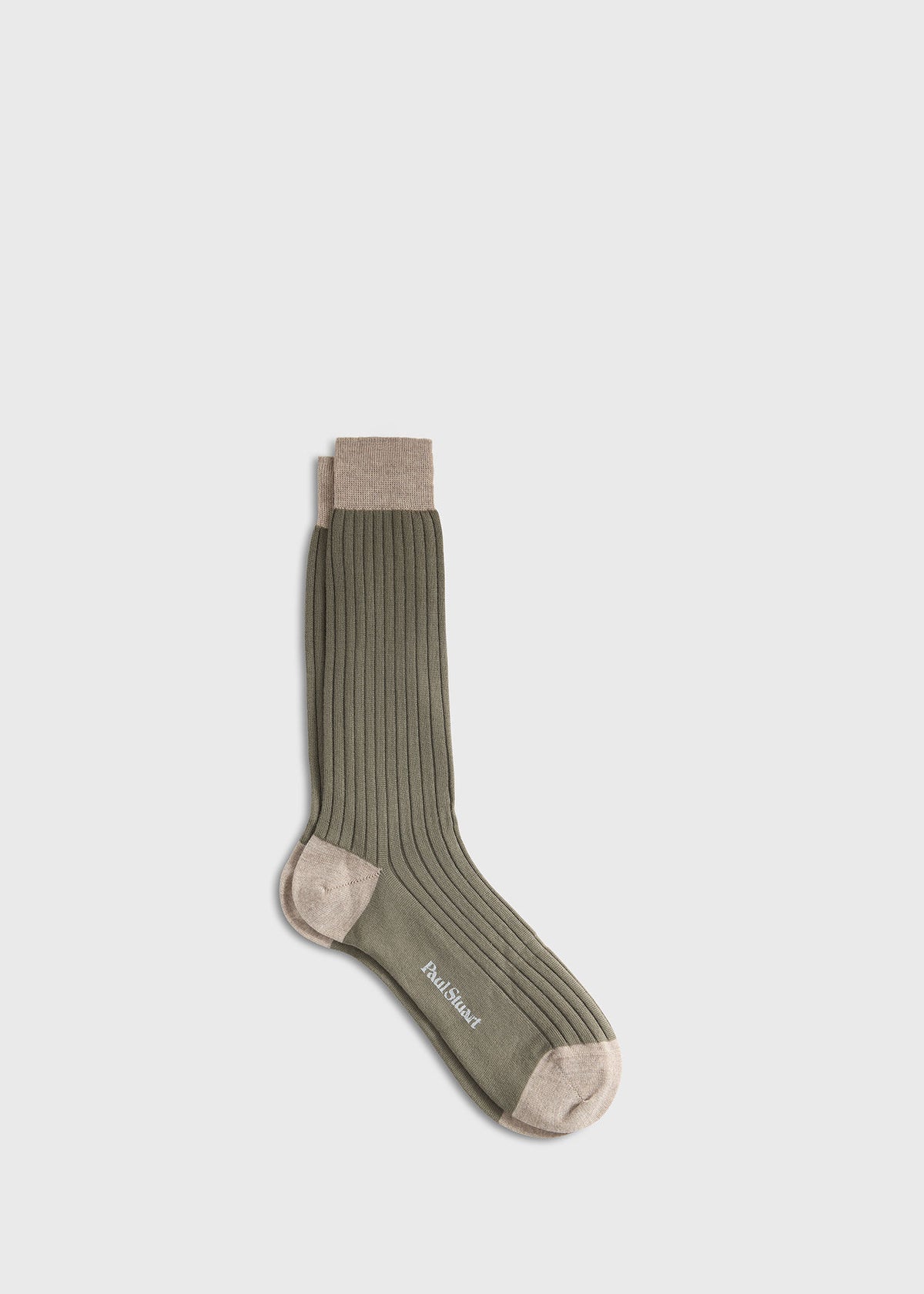 Paul Stuart Best Seller | Wool Ribbed Sock with Contrast Trim