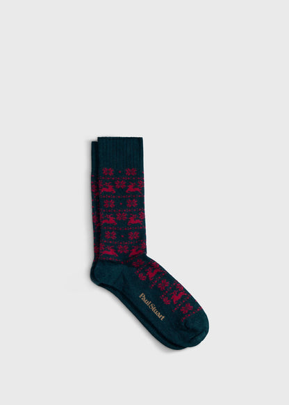 Paul Stuart Classic | Reindeer & Snowflake Sock