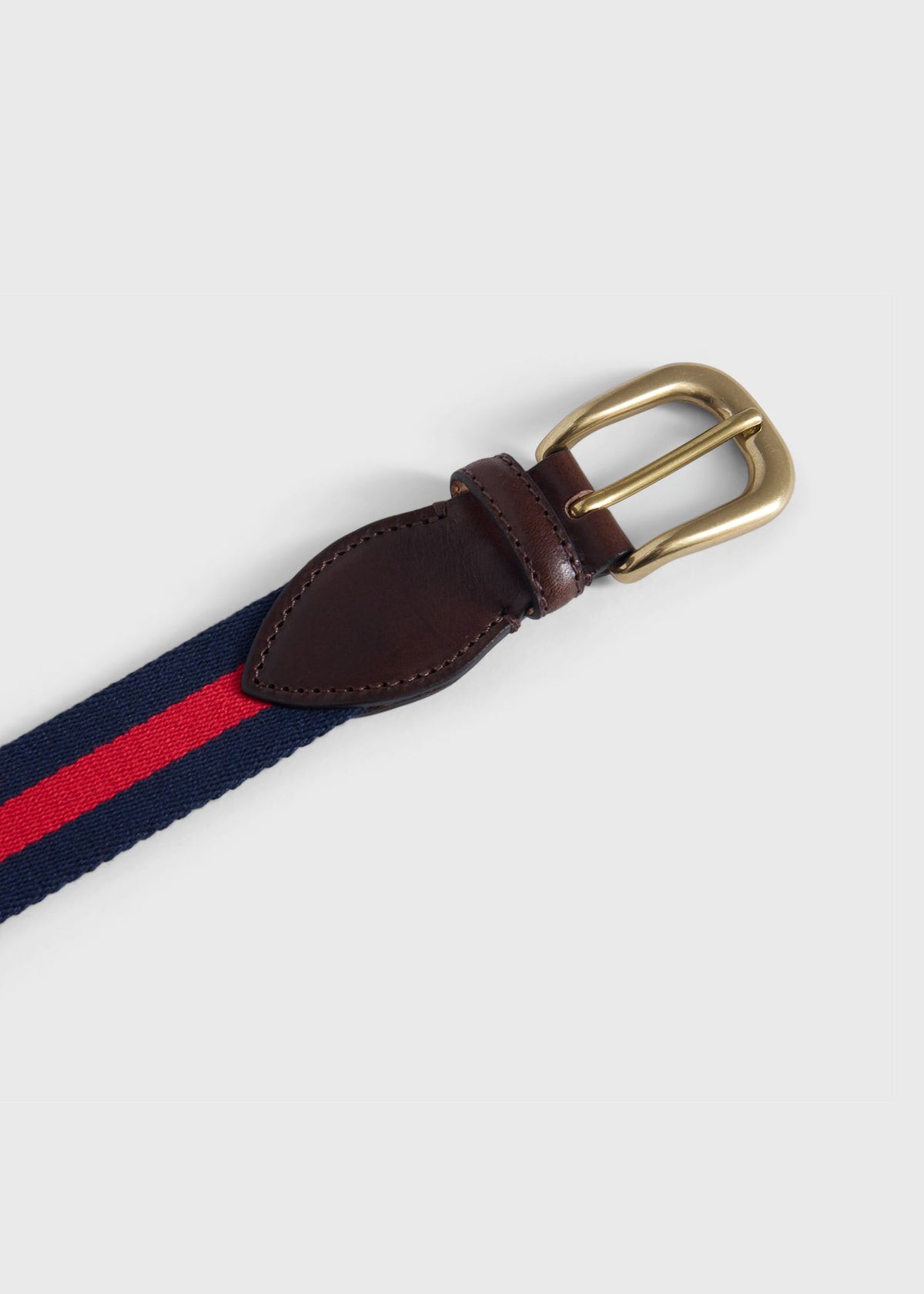 Paul Stuart Recommended | Striped Belt with Leather Trim