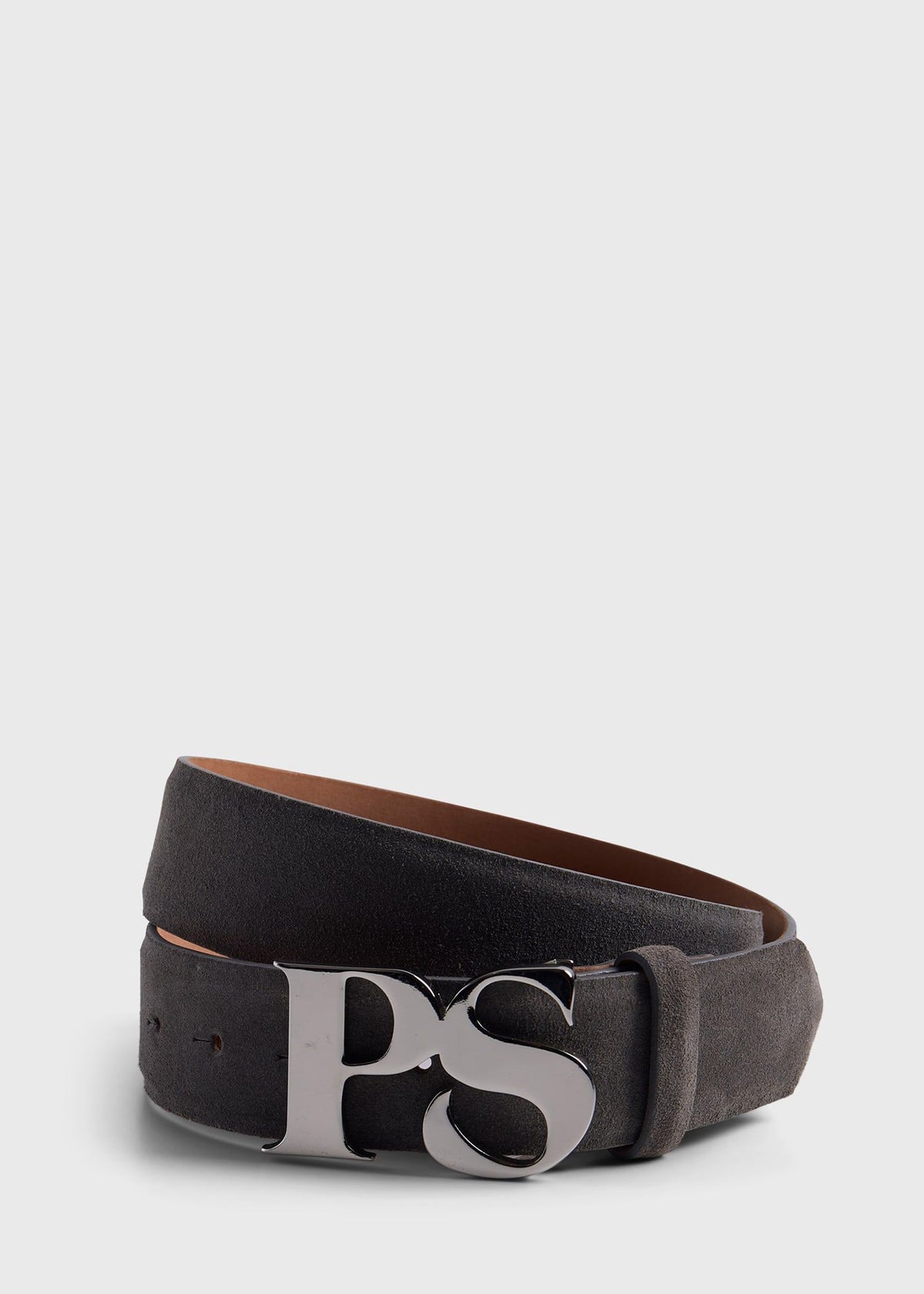 Paul Stuart Best Seller | PS Nickel Logo Suede Belt