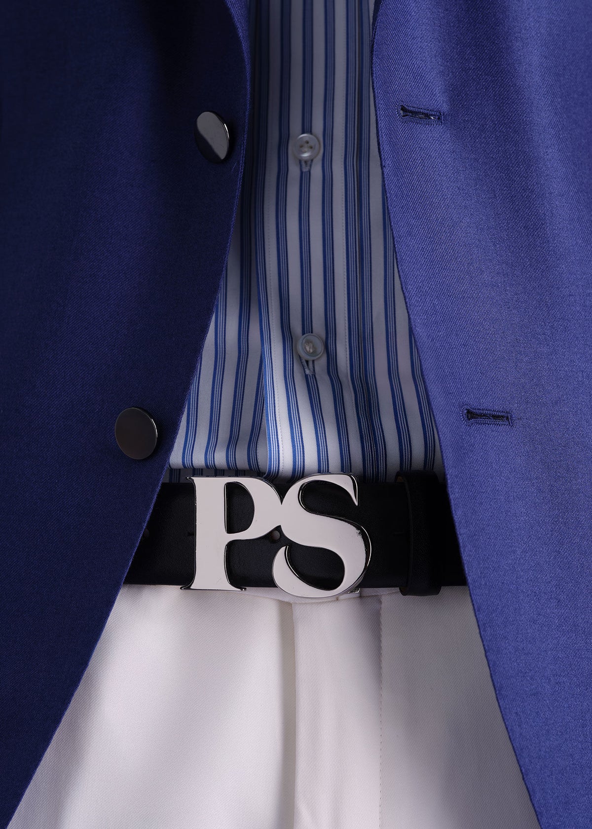 Paul Stuart Quality | PS Nickel Logo Leather Belt