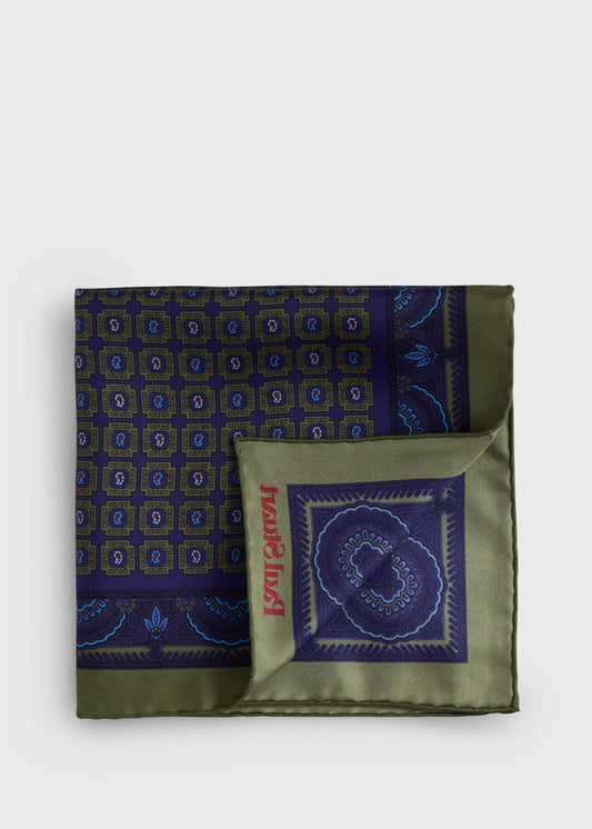 Paul Stuart Special Offer | Printed Silk Medallion Pocket Square