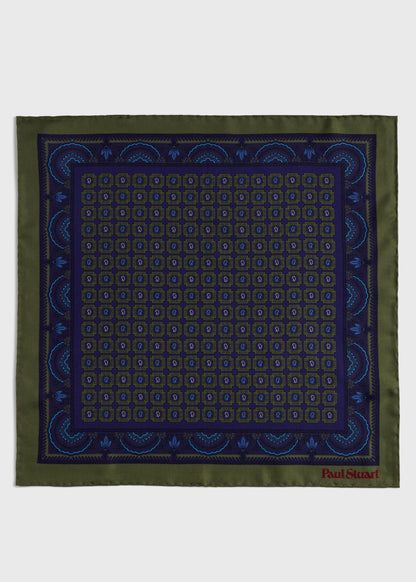 Paul Stuart Special Offer | Printed Silk Medallion Pocket Square