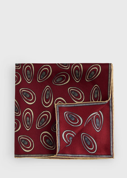Paul Stuart Top Pick | Printed Silk Deco Pocket Square
