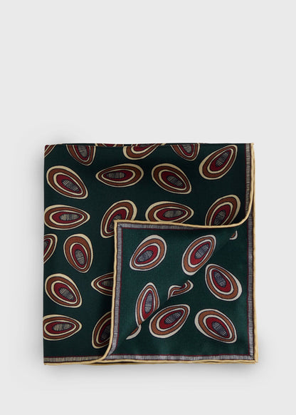 Paul Stuart Discount | Printed Silk Deco Pocket Square