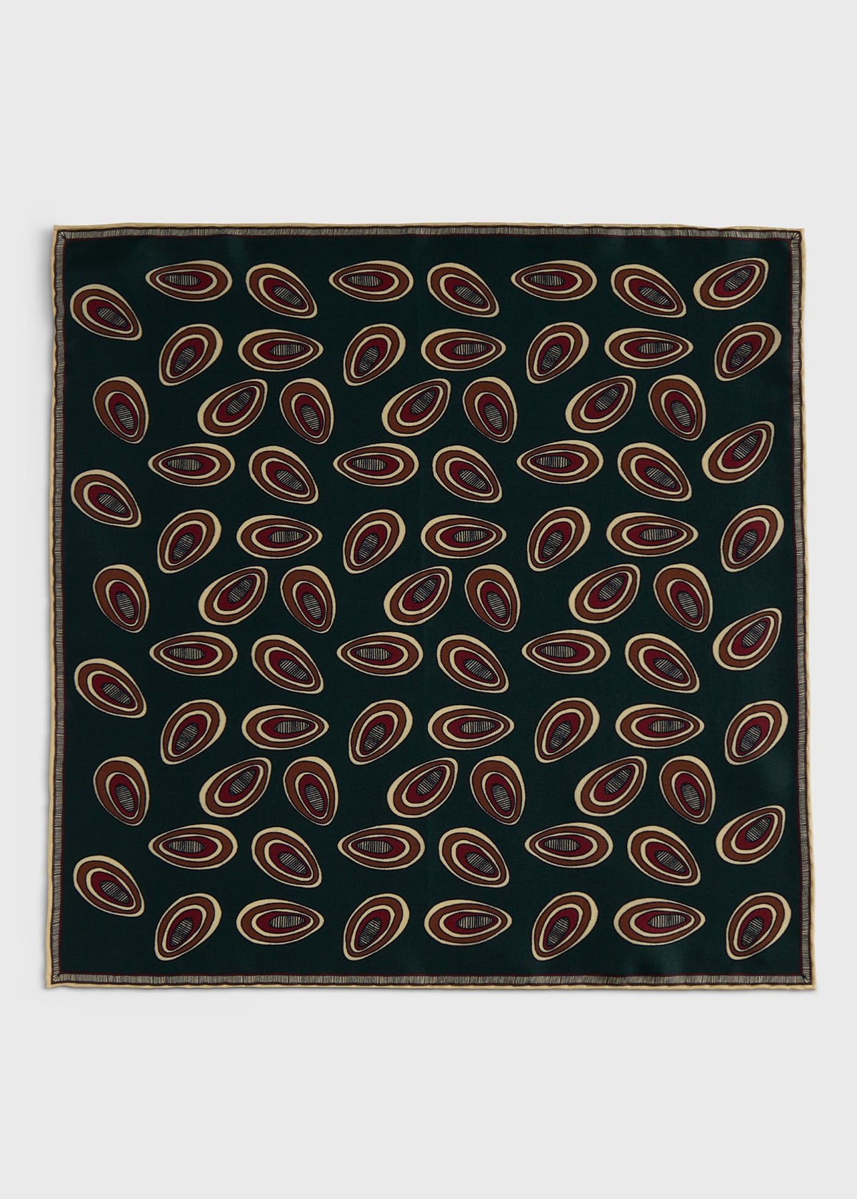 Paul Stuart Discount | Printed Silk Deco Pocket Square