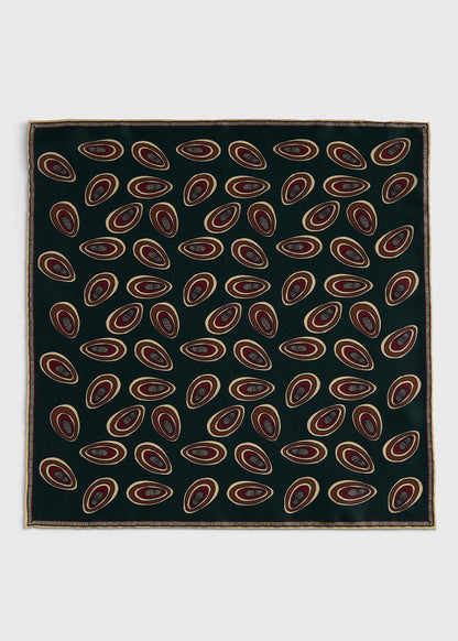 Paul Stuart Discount | Printed Silk Deco Pocket Square
