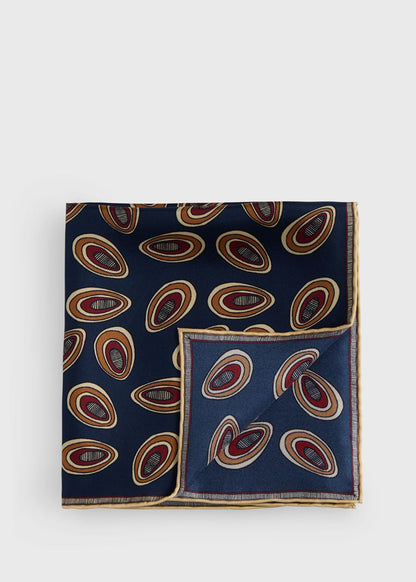 Paul Stuart Latest | Printed Silk Deco Pocket Square