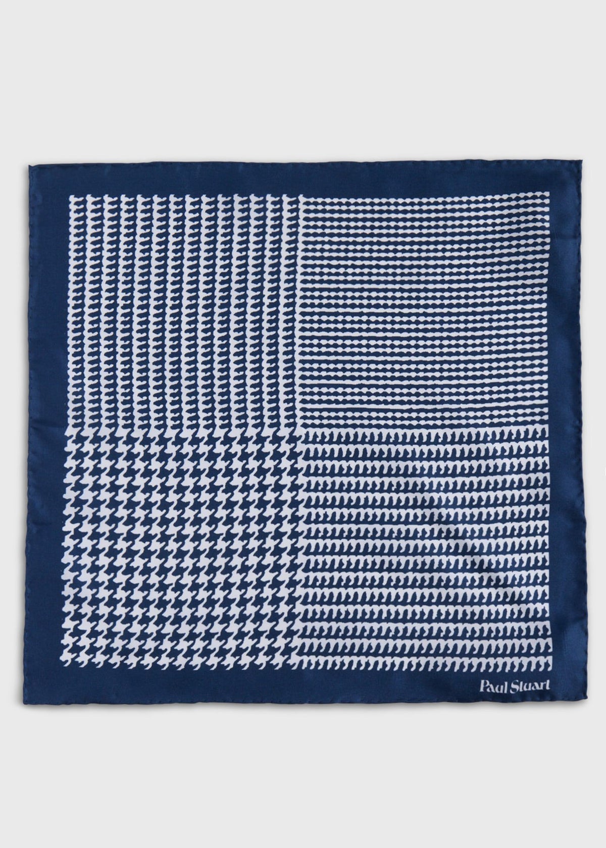 Paul Stuart Popular | Printed Silk Large Houndstooth Pocket Square