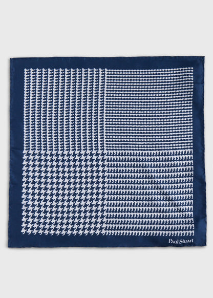 Paul Stuart Popular | Printed Silk Large Houndstooth Pocket Square