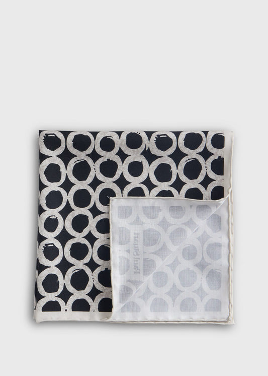 Paul Stuart Deals | Geometric Print Silk Pocket Square
