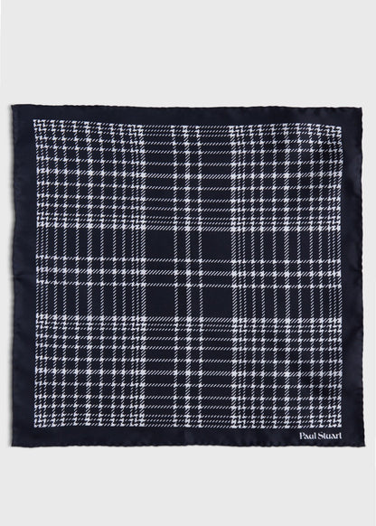 Paul Stuart Quality | Printed Silk Plaid Pocket Square
