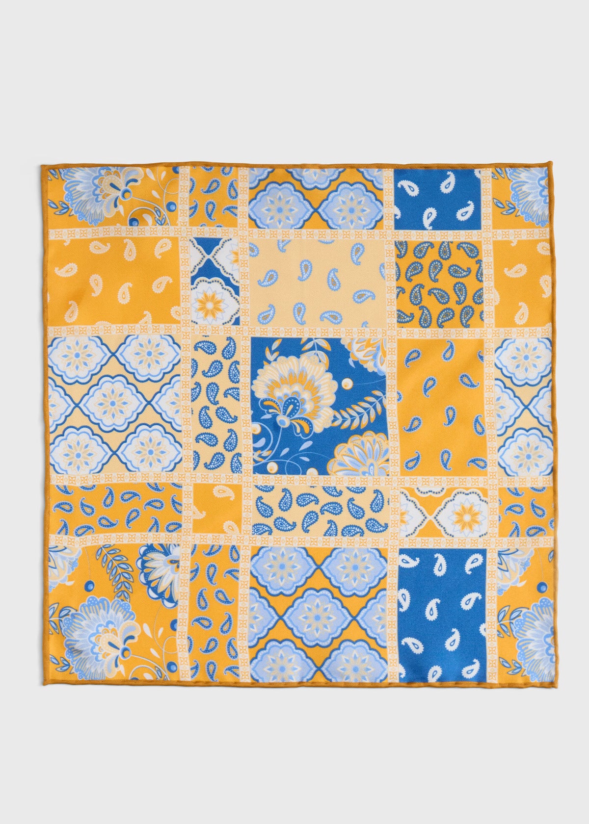 Paul Stuart Signature | Printed Silk Patchwork Pocket Square