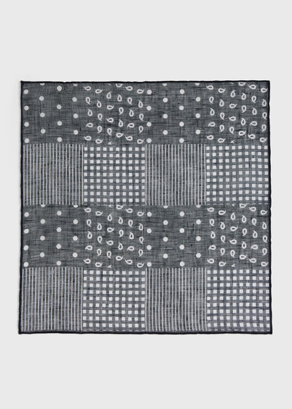 Paul Stuart Discount | Linen Tonal Patchwork Pocket Square