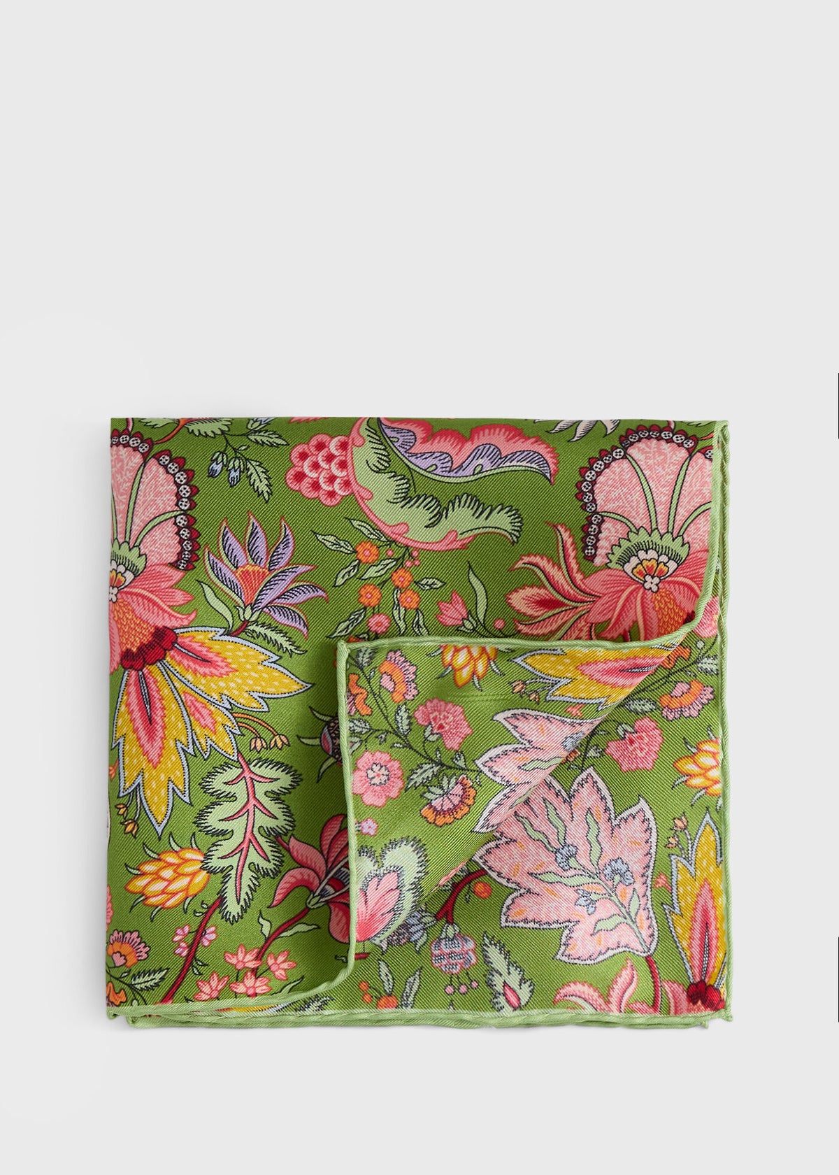 Paul Stuart Signature | Printed Silk Floral Pocket Square