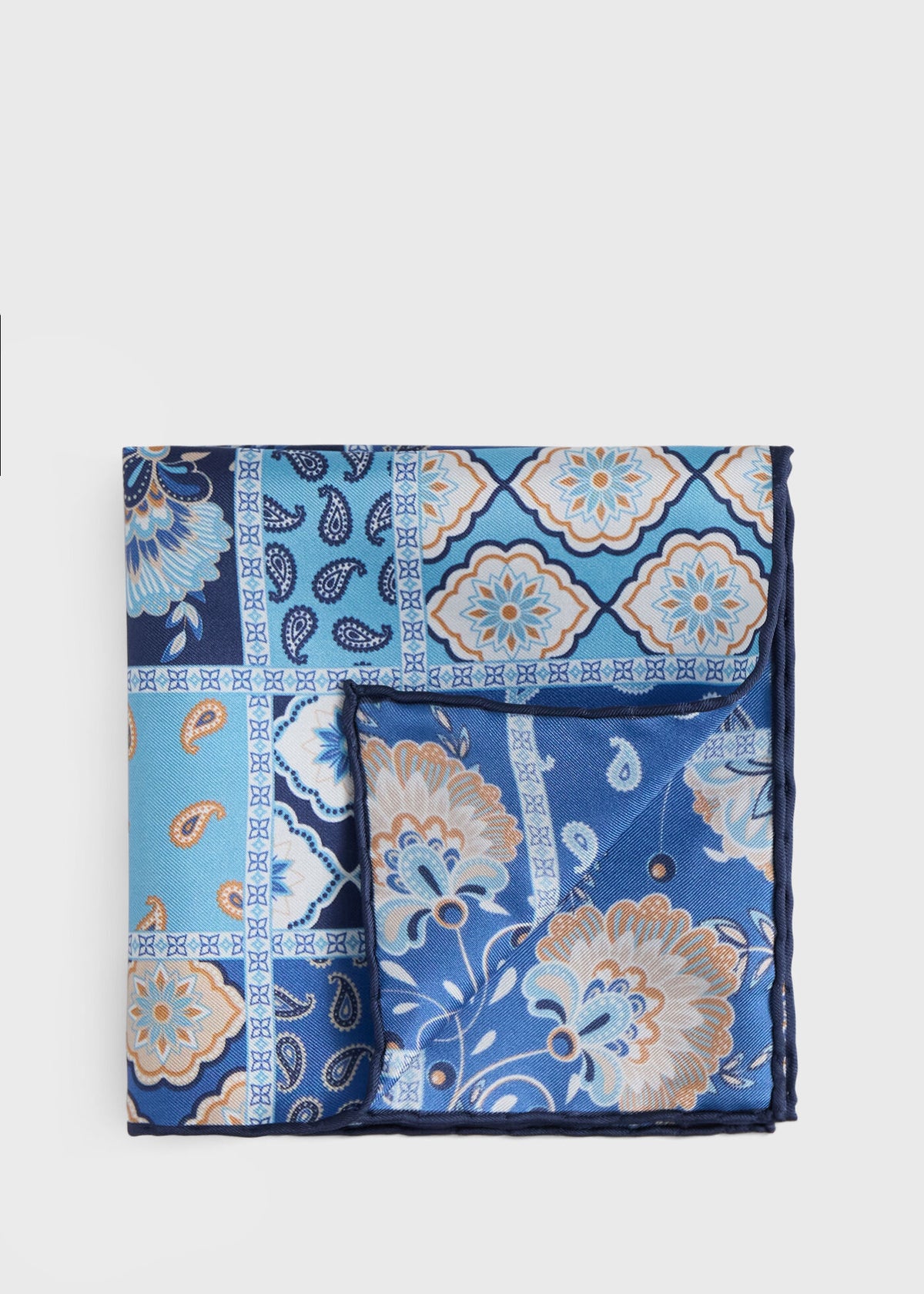 Paul Stuart Trending | Printed Silk Patchwork Pocket Square