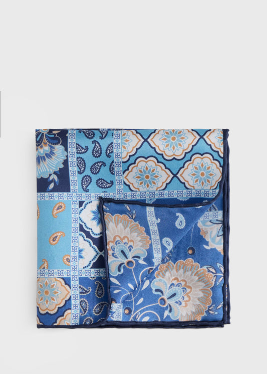 Paul Stuart Trending | Printed Silk Patchwork Pocket Square