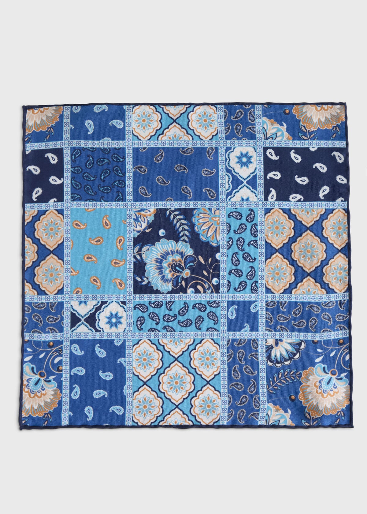 Paul Stuart Trending | Printed Silk Patchwork Pocket Square