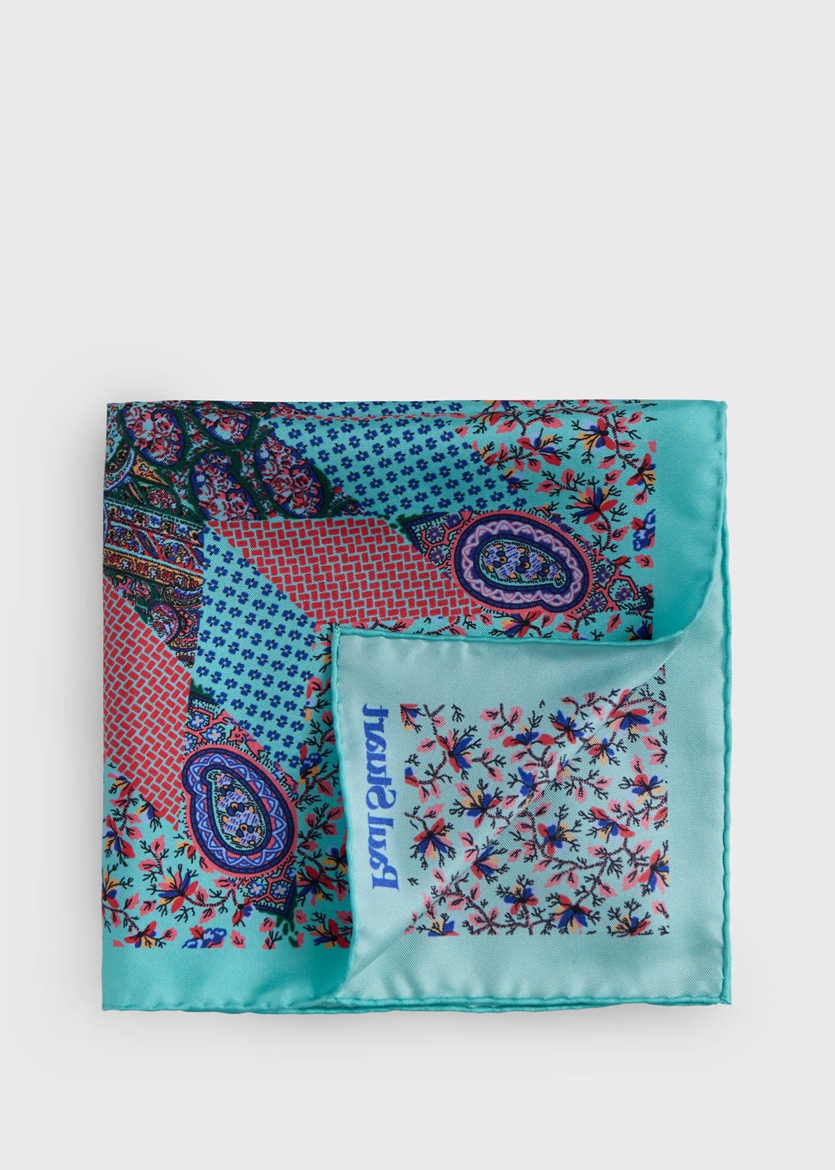 Paul Stuart Latest | Printed Silk Floral Paisley Pocket Square
