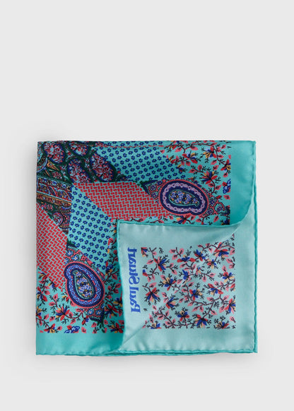 Paul Stuart Latest | Printed Silk Floral Paisley Pocket Square
