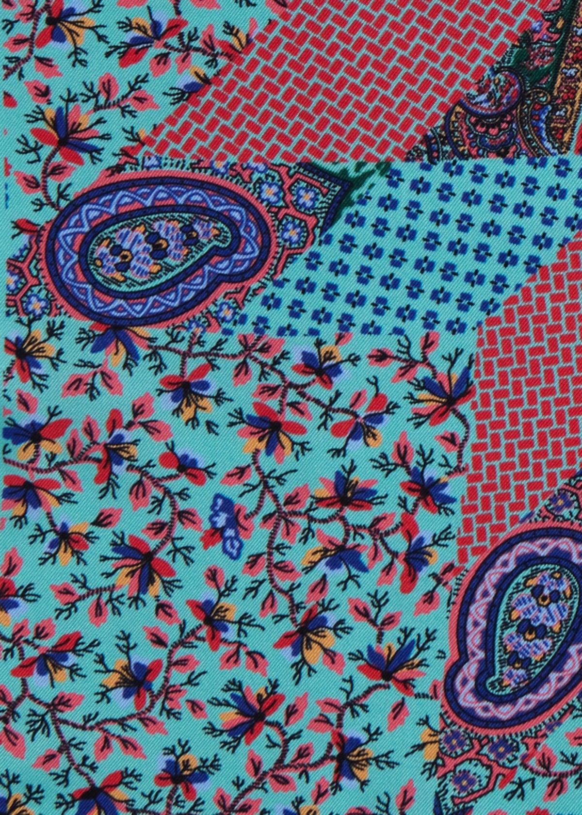 Paul Stuart Latest | Printed Silk Floral Paisley Pocket Square