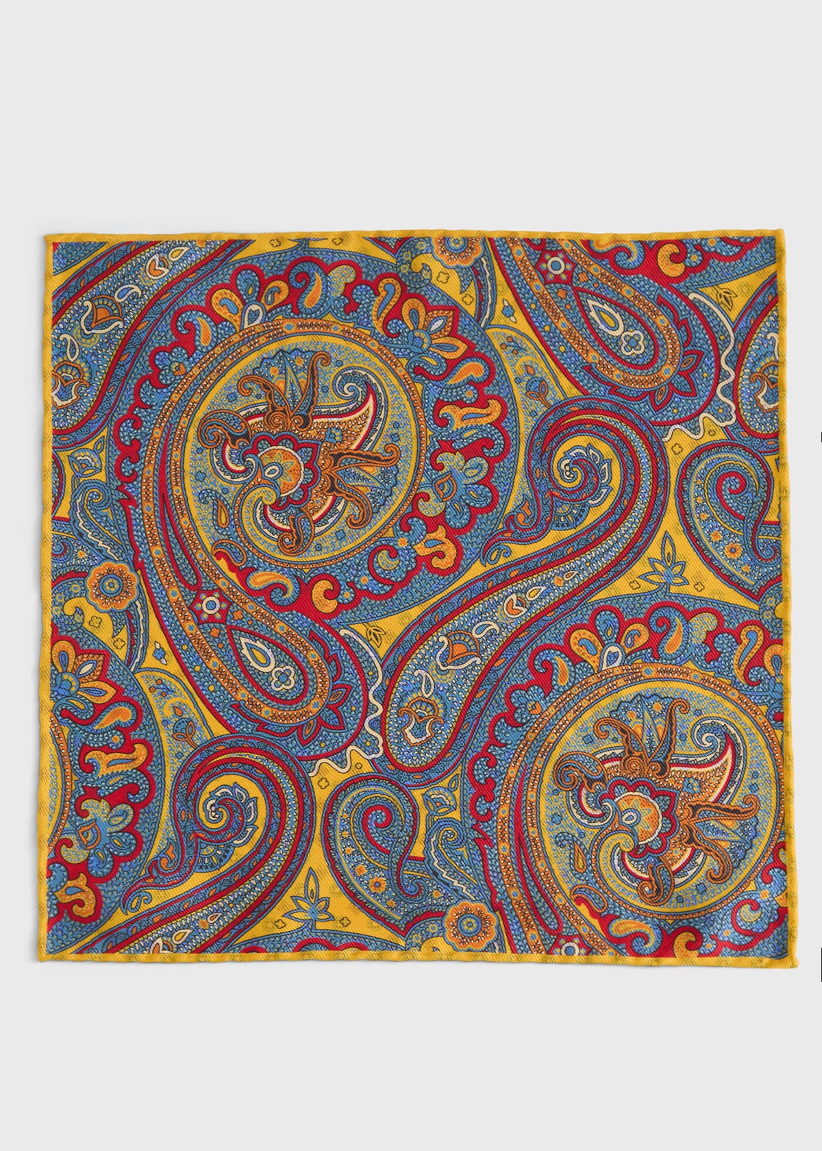 Paul Stuart Discount | Printed Silk Paisley Pocket Square