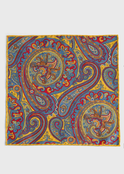 Paul Stuart Discount | Printed Silk Paisley Pocket Square