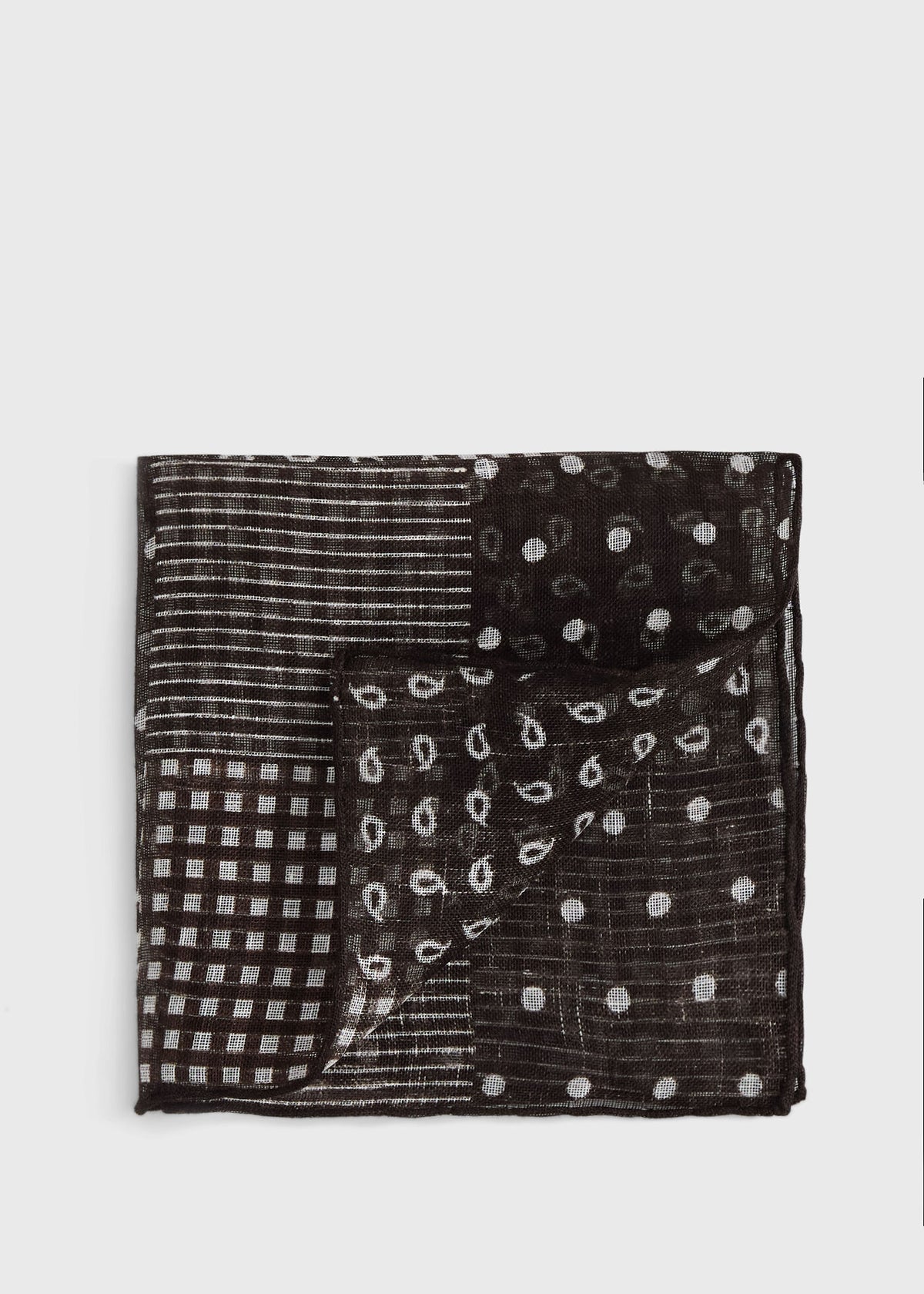 Paul Stuart Best Seller | Linen Tonal Patchwork Pocket Square