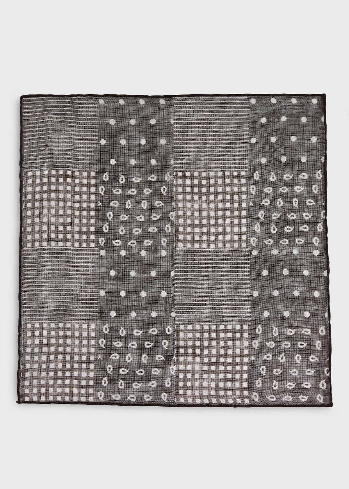 Paul Stuart Best Seller | Linen Tonal Patchwork Pocket Square