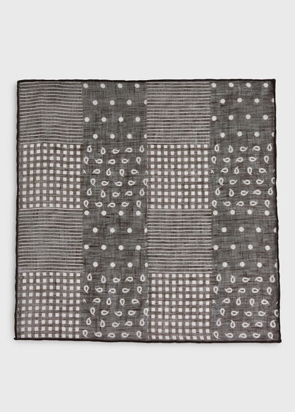 Paul Stuart Best Seller | Linen Tonal Patchwork Pocket Square