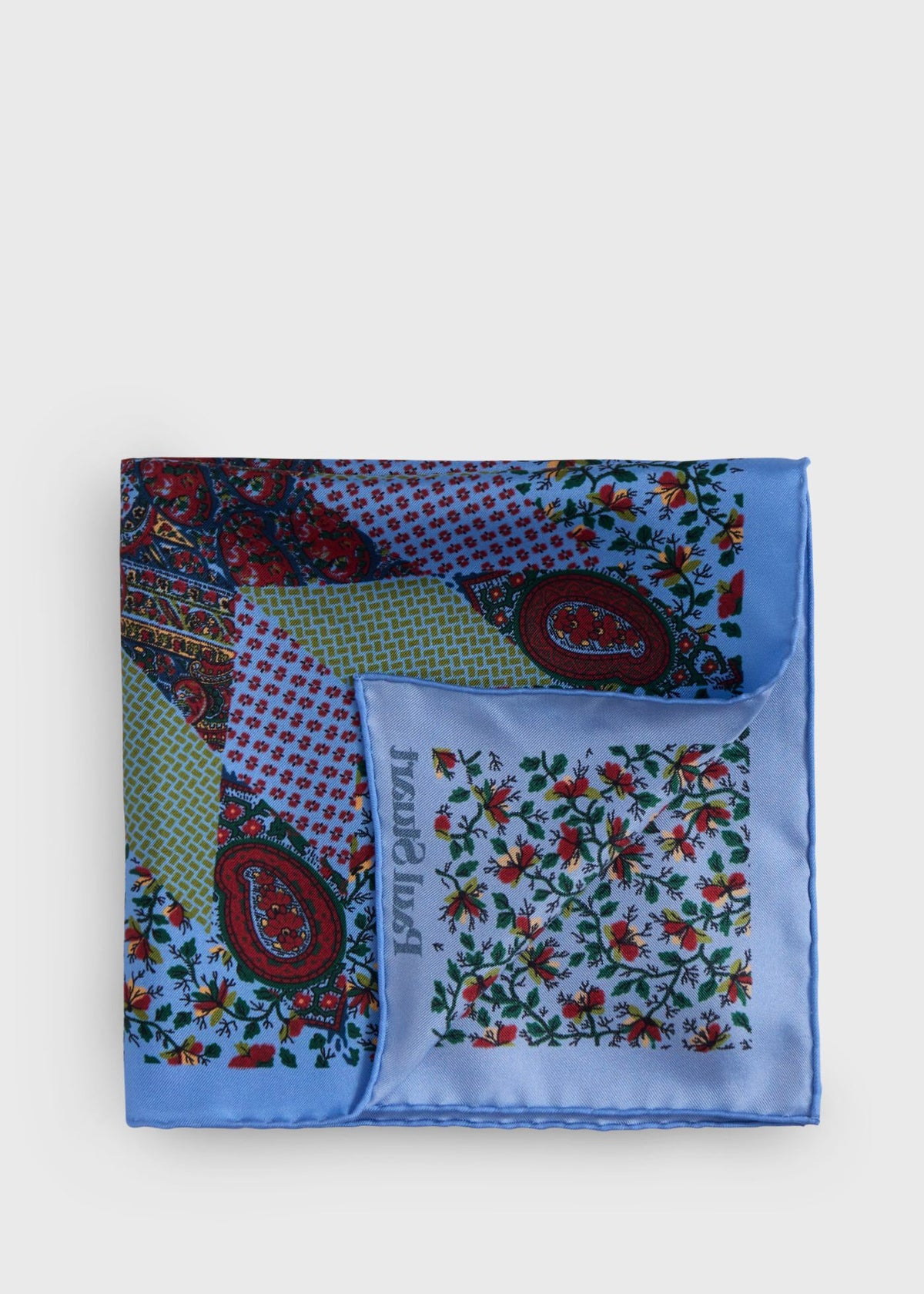 Paul Stuart Signature | Printed Silk Floral Paisley Pocket Square