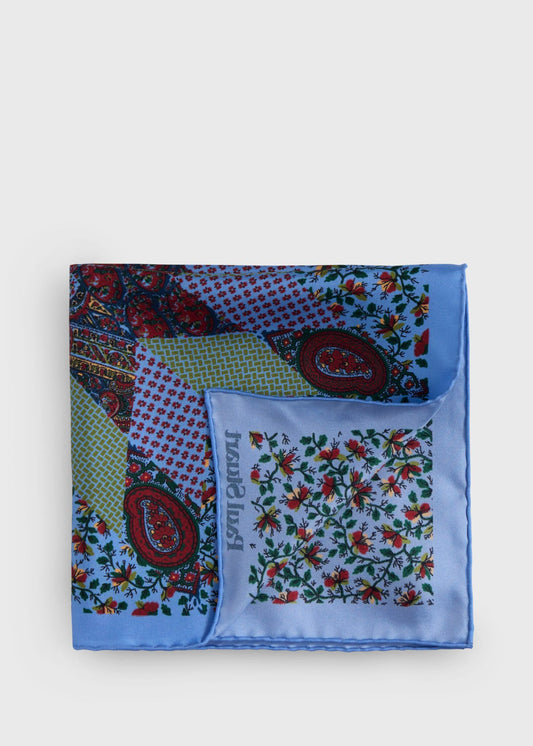 Paul Stuart Signature | Printed Silk Floral Paisley Pocket Square