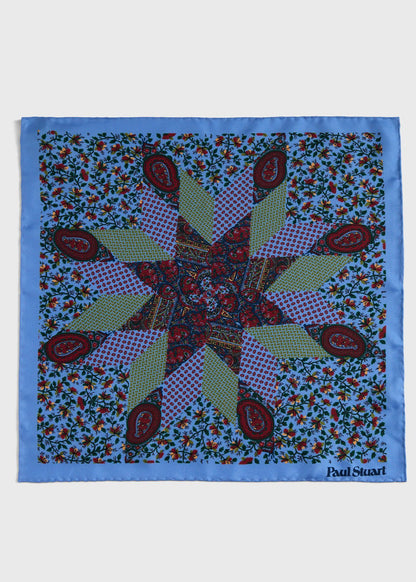 Paul Stuart Signature | Printed Silk Floral Paisley Pocket Square