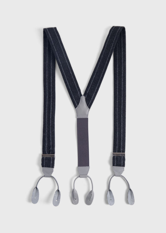 Paul Stuart Recommended | English Flannel Chalk Stripe Suspenders