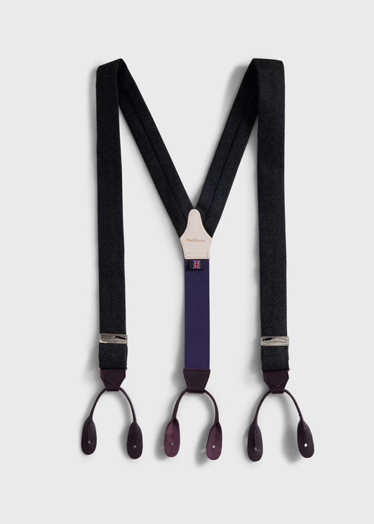 Paul Stuart Customer Favorite | Contrast Leather Trim Suspenders