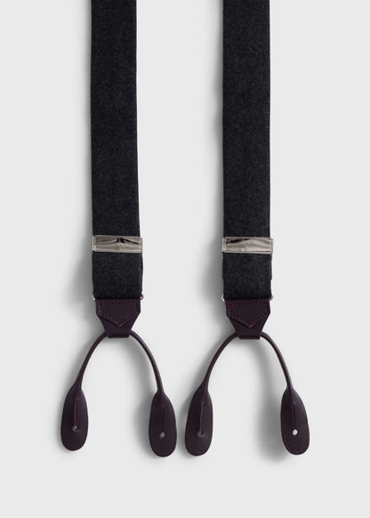Paul Stuart Customer Favorite | Contrast Leather Trim Suspenders