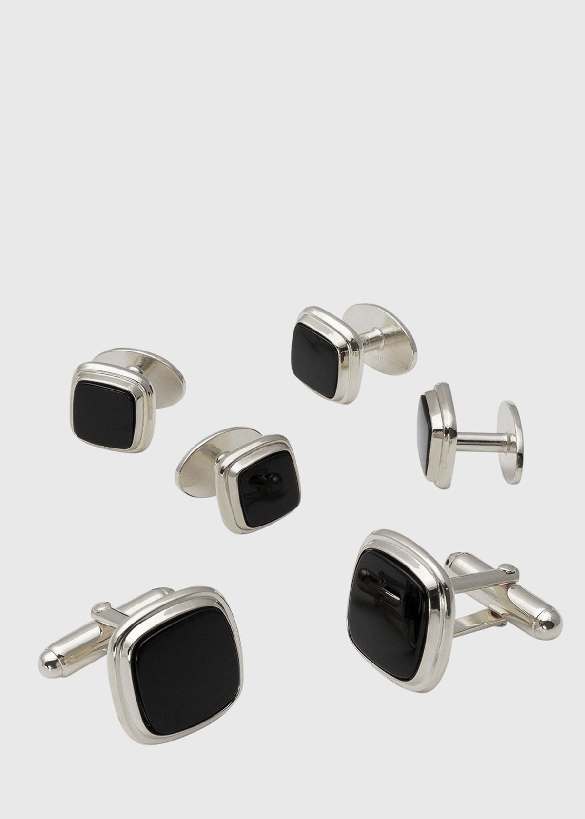 Paul Stuart Sale | Black Onyx Square Cufflink Stud Set