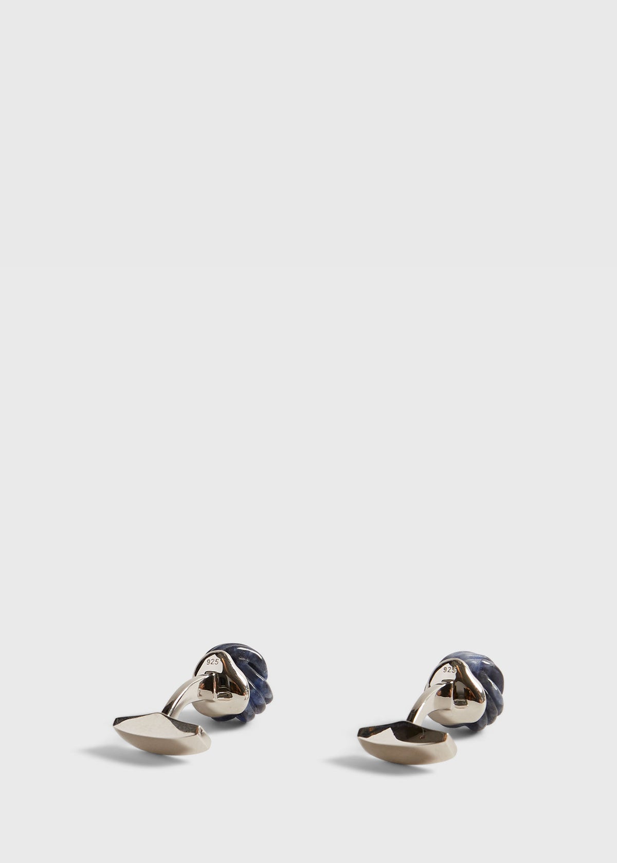 Paul Stuart Signature | Sterling Silver with Sodalite Carved Knot Cufflinks