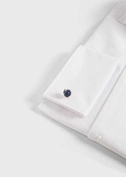 Paul Stuart Signature | Sterling Silver with Sodalite Carved Knot Cufflinks