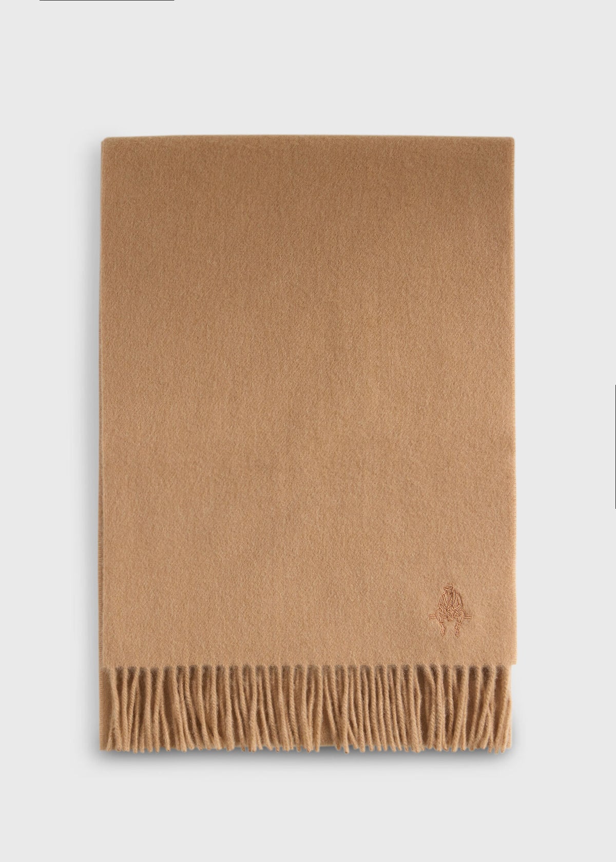 Paul Stuart Hot Sale | Cashmere Scarf with Man on the Fence Logo