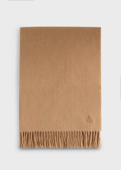 Paul Stuart Hot Sale | Cashmere Scarf with Man on the Fence Logo