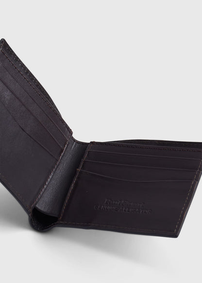 Paul Stuart Deals | Glazed Alligator Slim Billfold Wallet