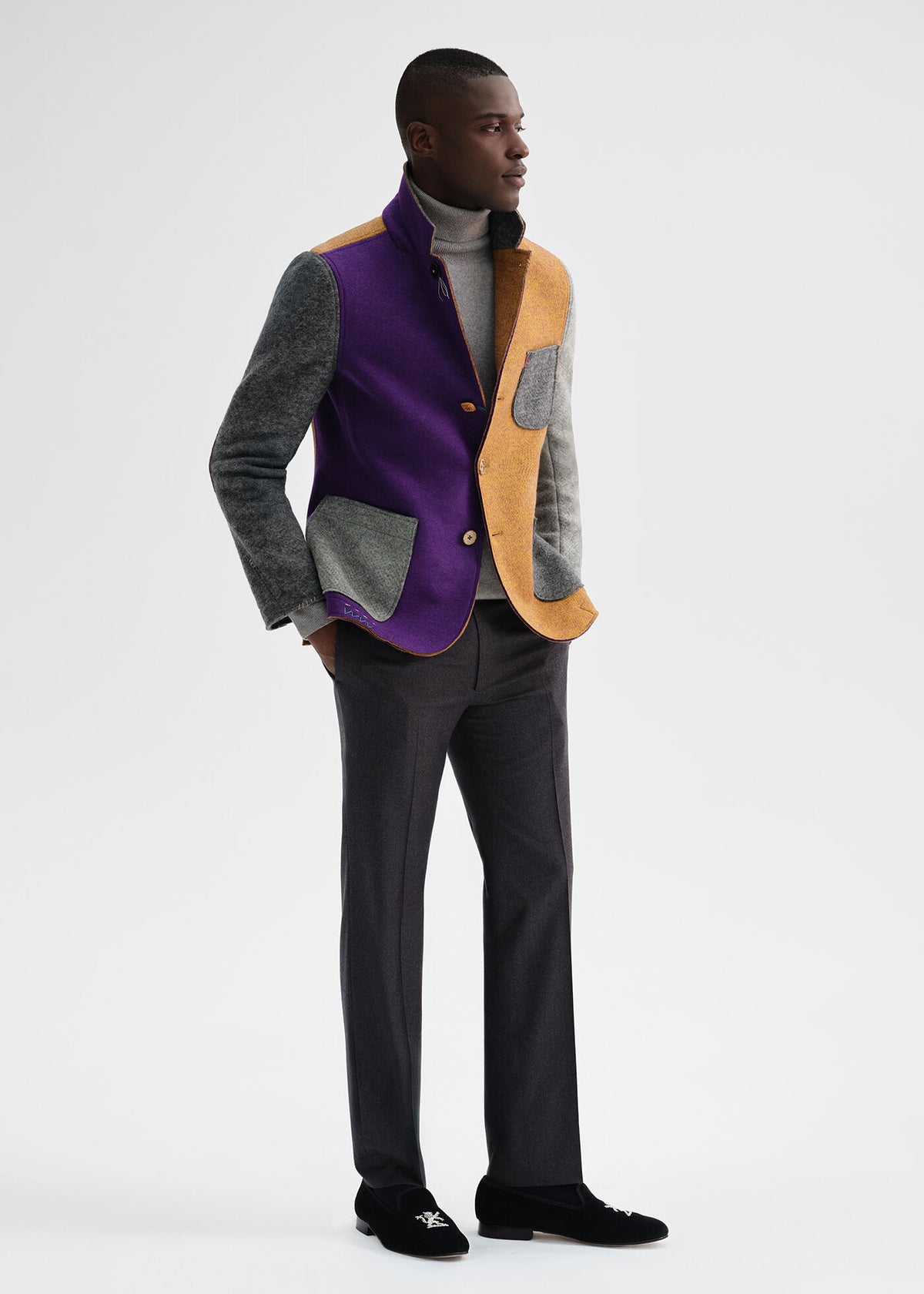 Paul Stuart Smart Buy | Colorblock Raw Edge Jacket