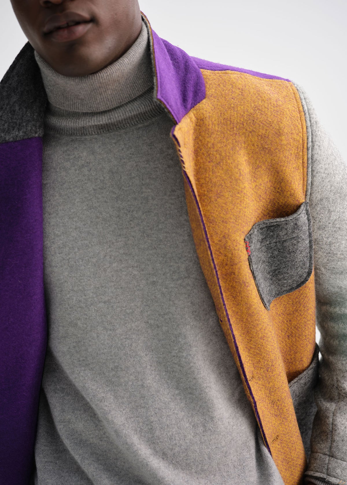 Paul Stuart Smart Buy | Colorblock Raw Edge Jacket