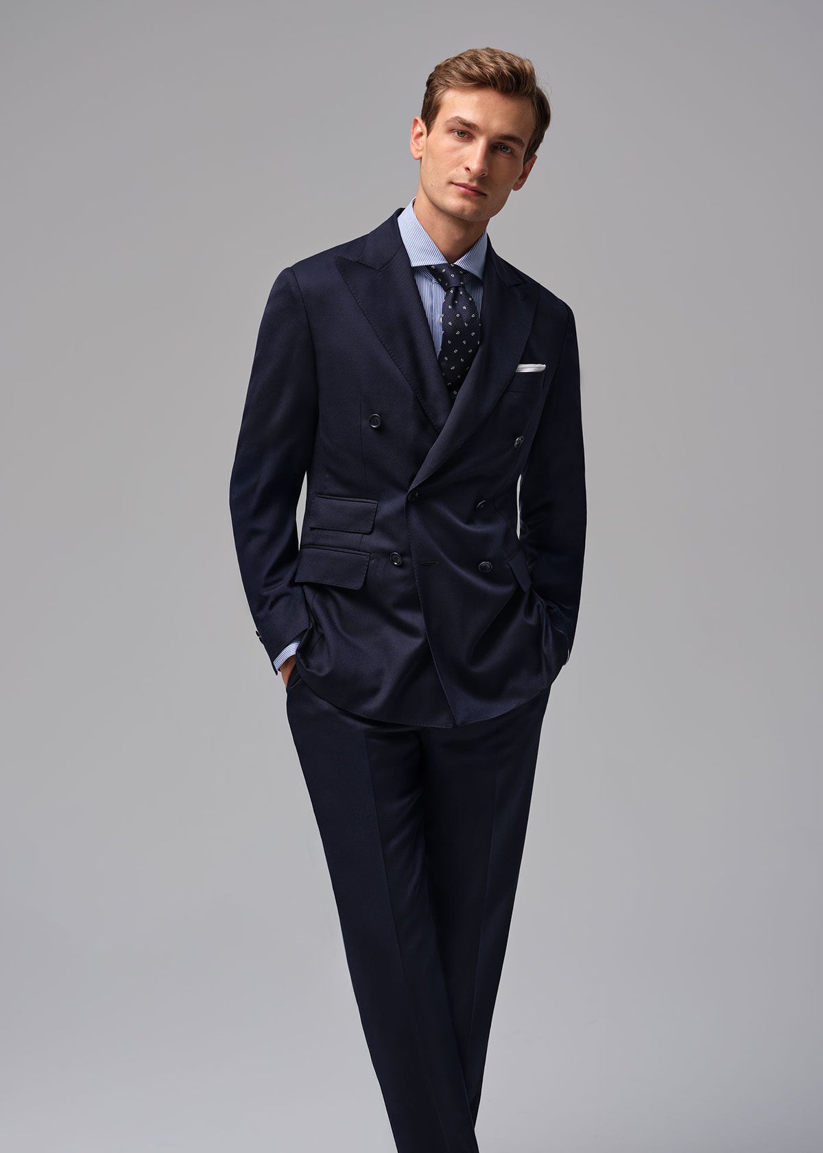 Paul Stuart Recommended | Wool Twill Double Breasted Suit