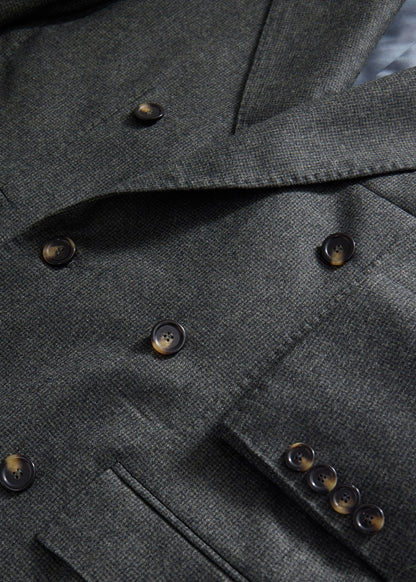 Paul Stuart Quality | Double Breasted Wool Houndstooth Suit