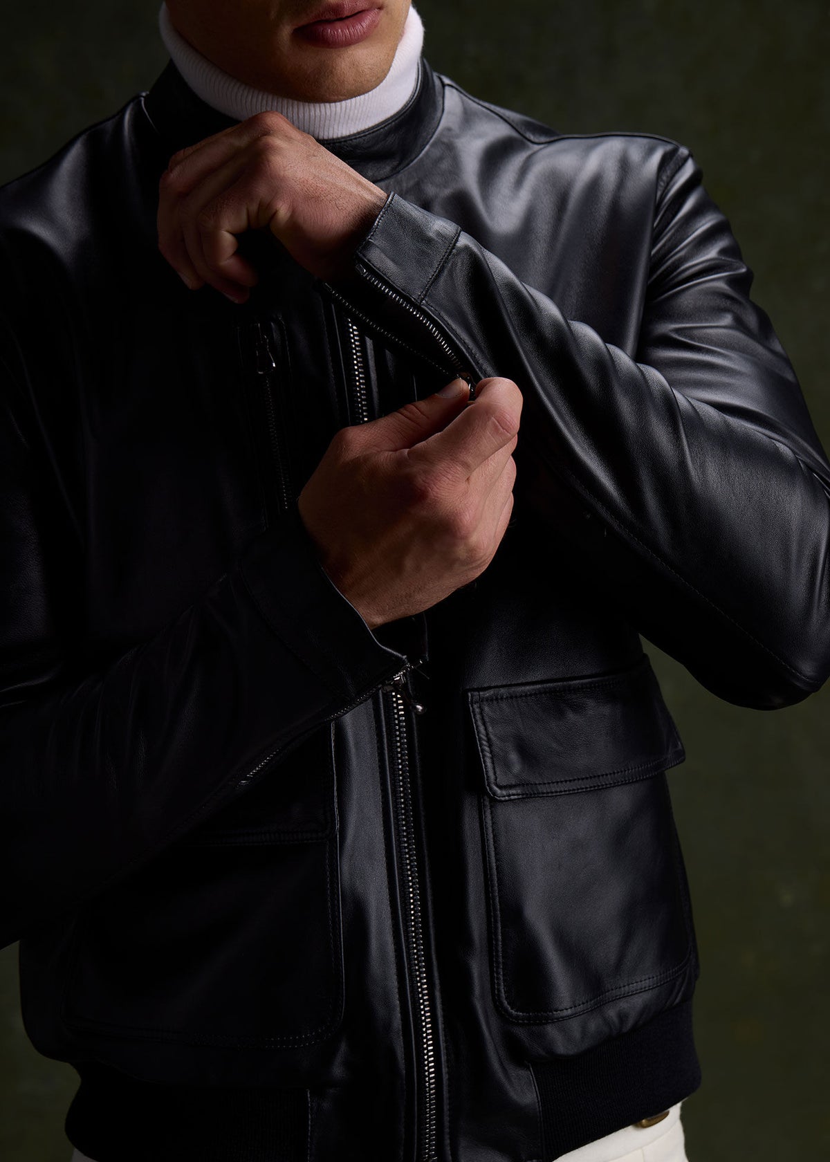 Paul Stuart Everyday | Modern Leather Bomber Jacket